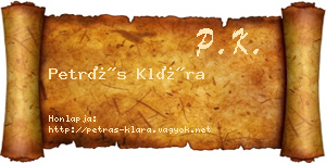 Petrás Klára névjegykártya