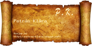 Petrás Klára névjegykártya