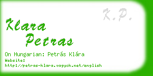 klara petras business card