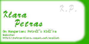 klara petras business card